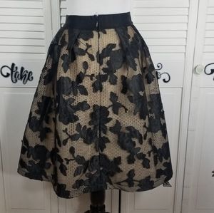 Gracia lace lined puffed skater full circle midi skirt